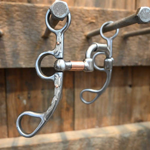 Kerry Kelley 50 Silver Floral Mounted - Milkman Hinge Port  Bit KK1115 Tack - Bits Kerry Kelley   