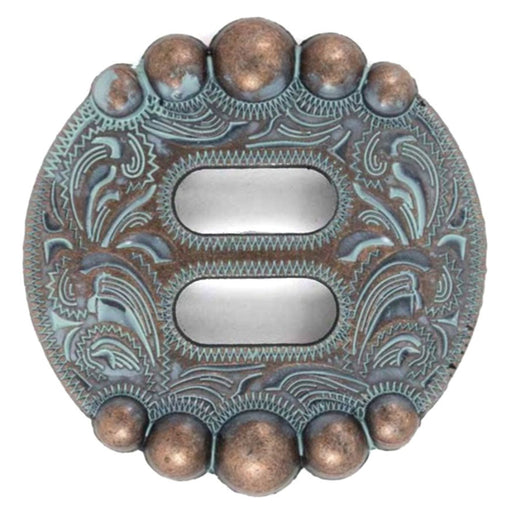 Patina Copper Scroll Slotted Concho Tack - Conchos & Hardware MISC   