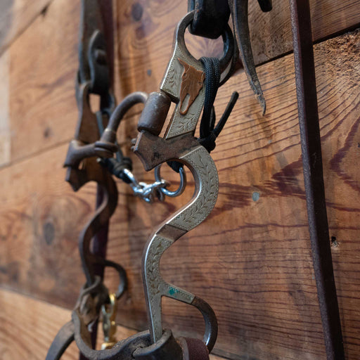 BULL Silver Mounted Correction Bridle Rig w/Copper Skull Tack - Rigs Bull Parker
