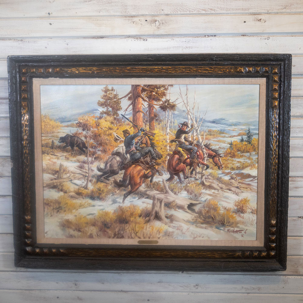 Western Art - Decor - Fred Harman Painting - "Bear Smell"   _CA643