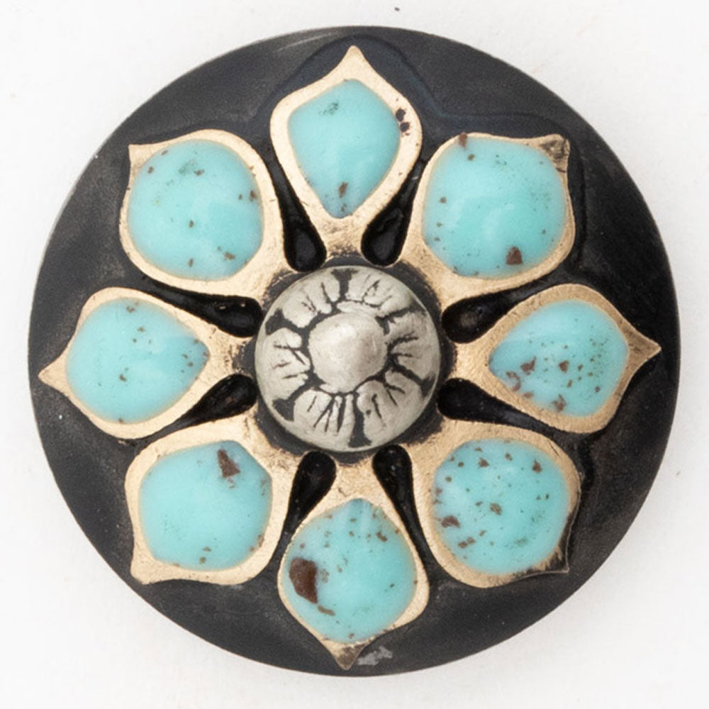 Turquoise Flower Concho Tack - Conchos & Hardware - Conchos MISC   
