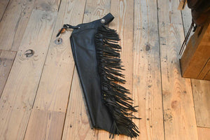 Black Leather Show Chaps- Youth - Chaps CHAP873 Tack - Chaps & Chinks Teskey's   