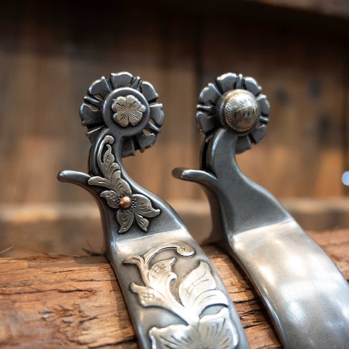 Kerry Kelley Spurs w/ Teal Rowel Tack - Spurs Kerry Kelley