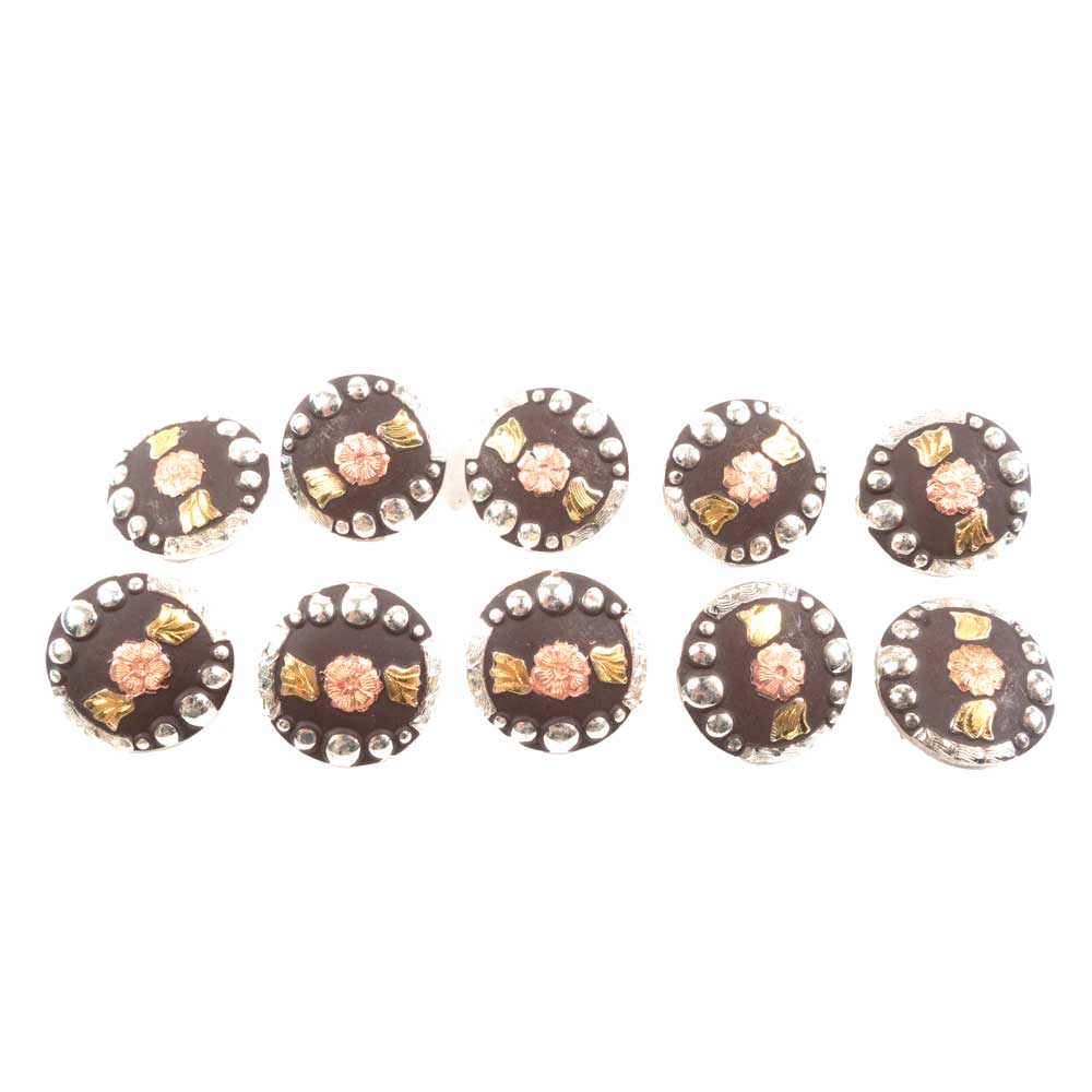 New Floral Set Of 10 1" Conchos Sale Barn MISC   