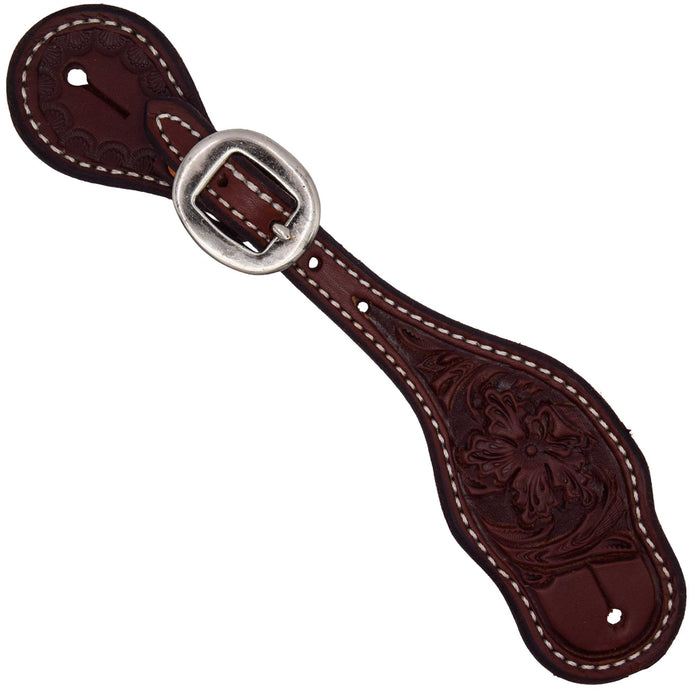 Teskey's Ladies Floral Tooled Spur Straps