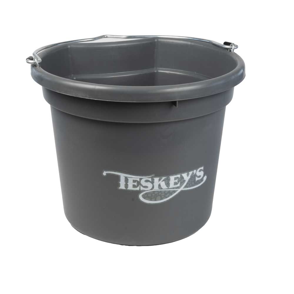 Teskey's 20 Quart Flat Back Bucket Barn - Buckets & Hangers Teskey's Grey  