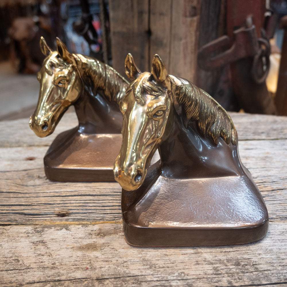 PM Philadelphia Co. PA - Bronze Horse Head Bookends