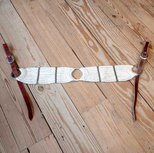 Handmade White Mohair Tripping Collar Tack - Breast Collars Iron Horse Head Brand