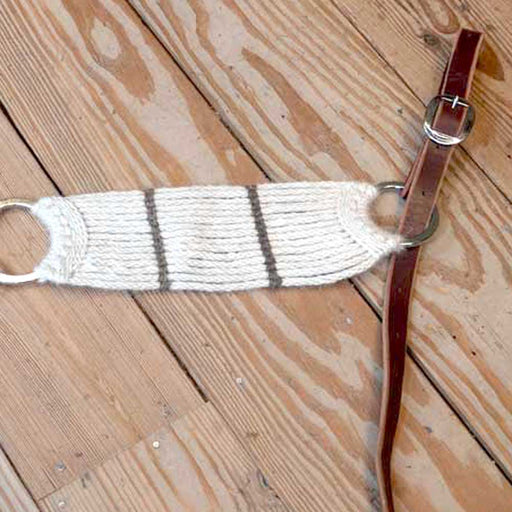 Handmade White Mohair Tripping Collar Tack - Breast Collars Iron Horse Head Brand