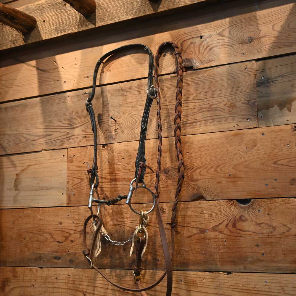 Bridle Rig - Nice new Leather - Locked 3 piece D-Ring Snaffle Bit SBR313 Sale Barn MISC   