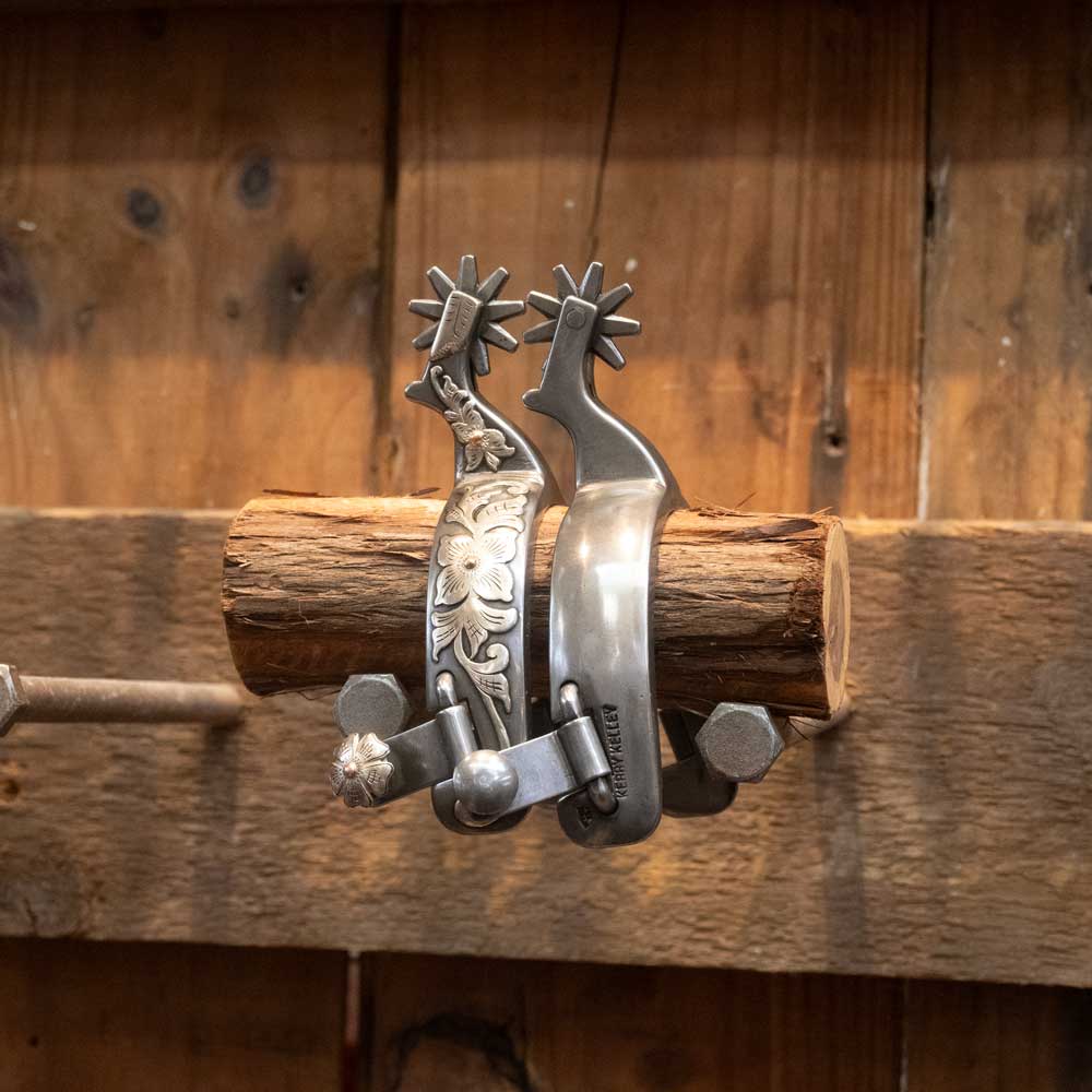 Kerry Kelley Silver Mounted Spurs SPUR464 Tack - Bits, Spurs & Curbs - Spurs Kerry Kelley   