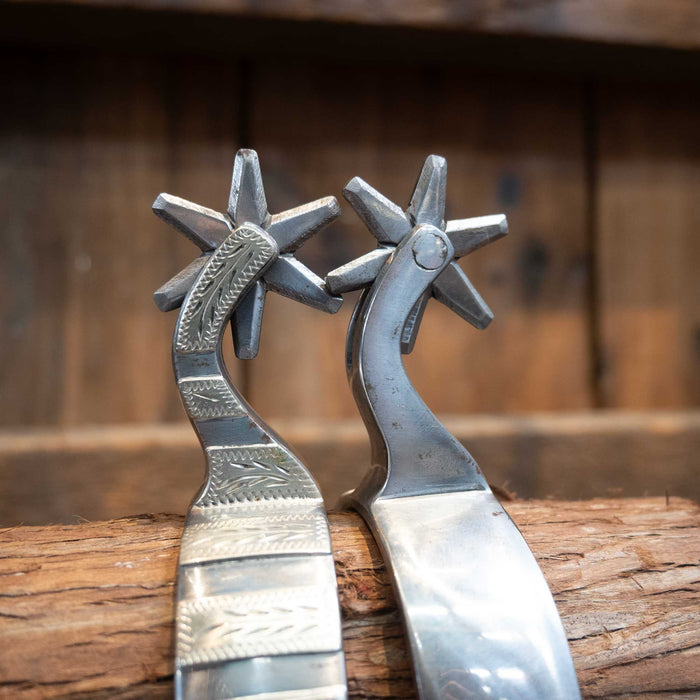 Brandon Bradley Silver Mounted 6pt. Spurs