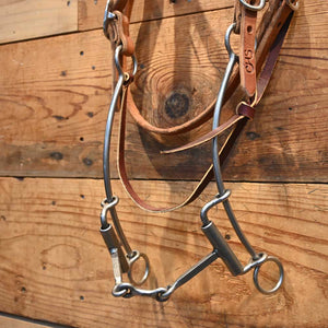 Cow Horse Supply Bridle - 3 Piece Square  - Dogbone - Sliding Gag - Lariat Poll - Carter Todd Gag  CHS263 Tack - Training - Headgear Cow Horse Supply   