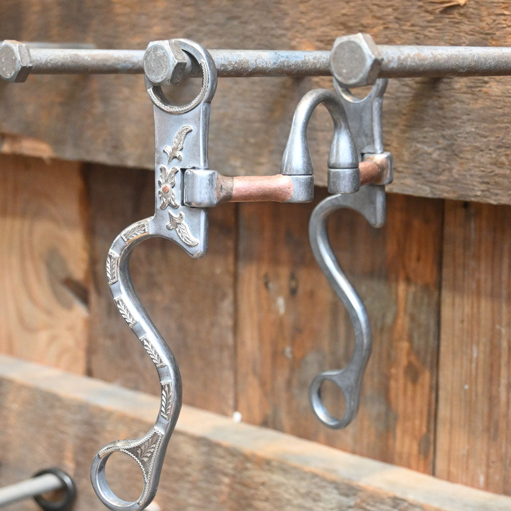Josh Ownbey Cowboy Line - Hinge - Silver Mounted 8" Correction with Copper Bars Bit  JO156 Tack - Bits, Spurs & Curbs - Bits Josh Ownbey Cowboy Line   