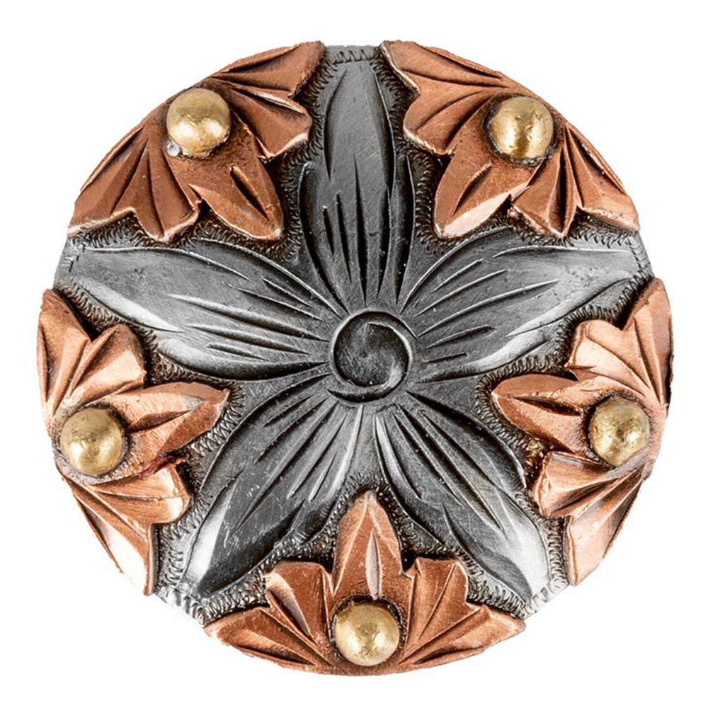 Antique Copper Flower Concho Tack - Conchos & Hardware - Conchos MISC   