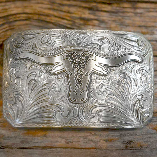 Teskey's Engraved Steer Buckle ACCESSORIES - Additional Accessories - Buckles Teskey's