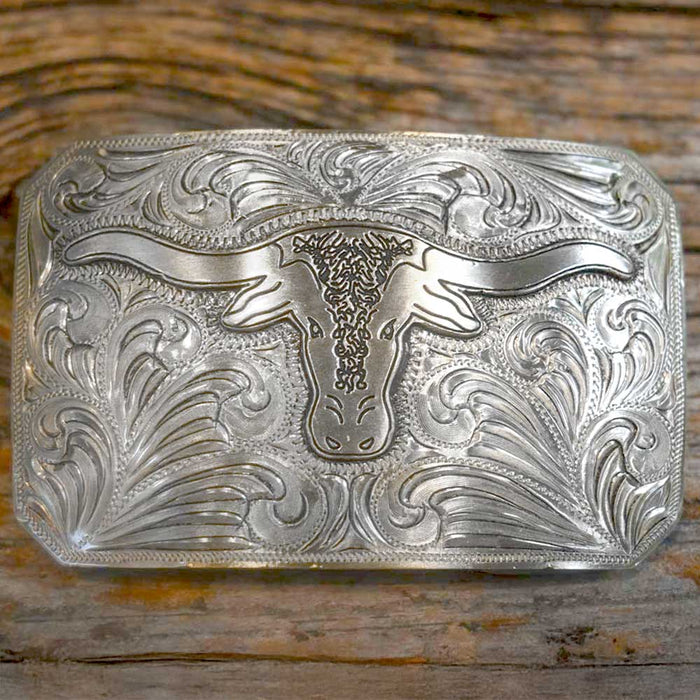 Teskey's Engraved Steer Buckle ACCESSORIES - Additional Accessories - Buckles Teskey's