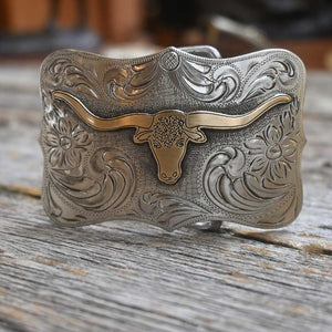 Teskey's Long Horn Steer Buckle   _CA788 ACCESSORIES - Additional Accessories - Buckles Teskey's   