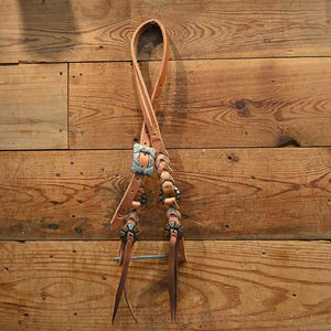 Joe Hipp Braided Leather Headstall with Cheek Ring and Headstall Concho JHL027 Tack - Headstalls Joe Hipp