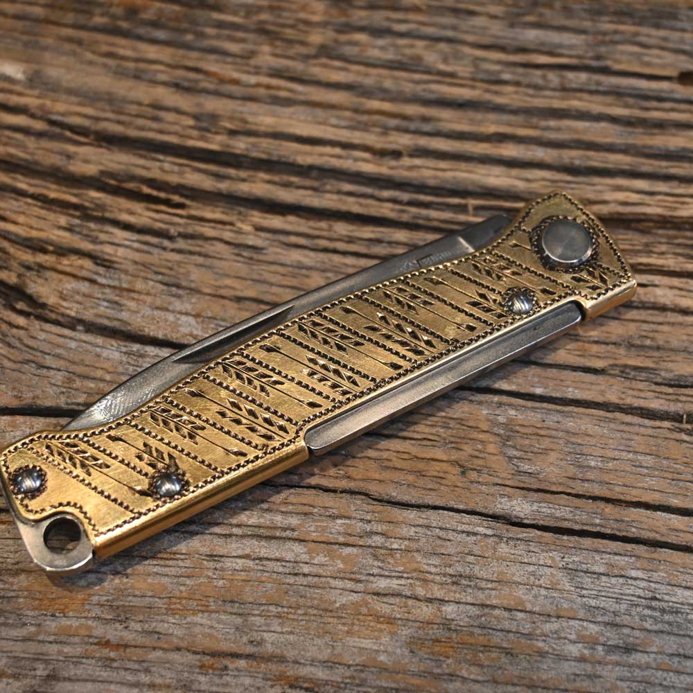 Luke Spraberry Hand Engraved Brass Knife Knives Luke Spraberry