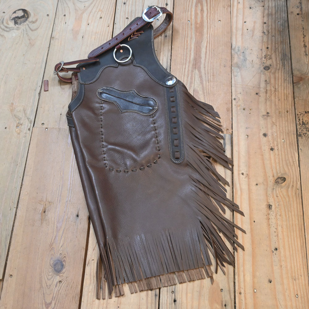 Small Dark Chocolate Slick Leather Chinks Tack - Chaps & Chinks Teskey's