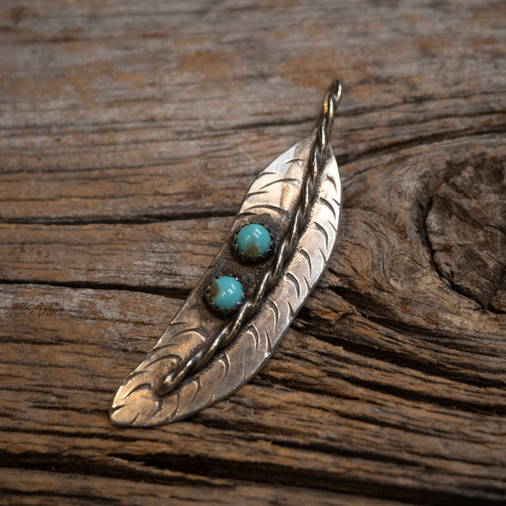 Sterling Silver & Turquoise Feather Charm by KIMBALL silverworks