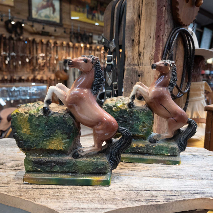 Antique painted Latrobe Brewing Co. Plaster Bookends