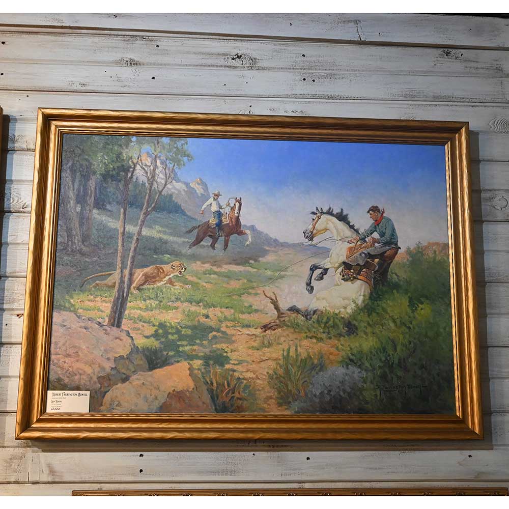 Western Art - Western Painting - Robert Farrington Elwell Painting - "Lion Roping" PA103 Collectibles Robert Farrington Elwell   