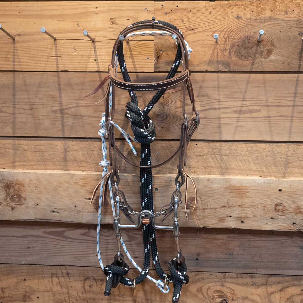 Cow Horse Supply Bridle Rig with String Rope Martingale CHS170 Tack - Training - Headgear Cow Horse Supply   