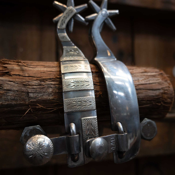 Brandon Bradley Silver Mounted 6pt. Spurs