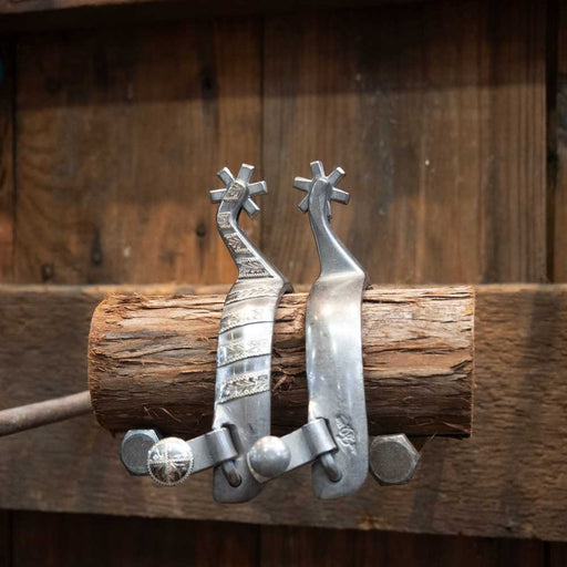 Josh Ownbey Cowboy Line Silver Mounted Spurs 6 pt Rowels Tack - Spurs Josh Ownbey Cowboy Line