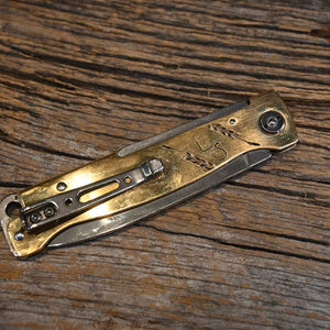 Hand Engraved Brass Knife by LUKE SPRABERRY AAHT117 Knives Luke Spraberry