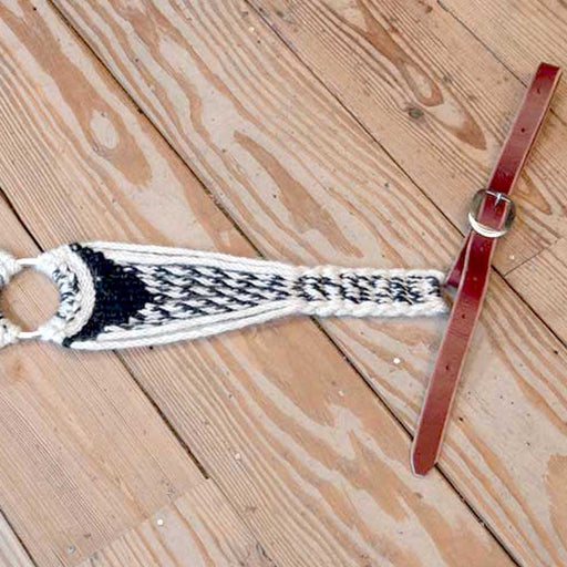 Handmade Black & White Mohair Tripping Collar Tack - Breast Collars Iron Horse Head Brand
