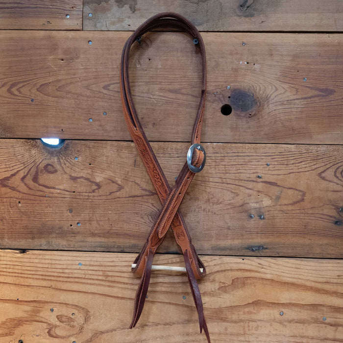 Ross Bullinger 5/8" Poinsettia Tooled Headstall