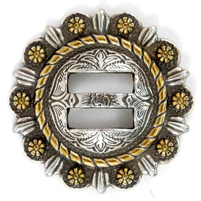 Antique Berry Gold Dots w/Rope Border Slotted Concho Tack - Conchos & Hardware MISC