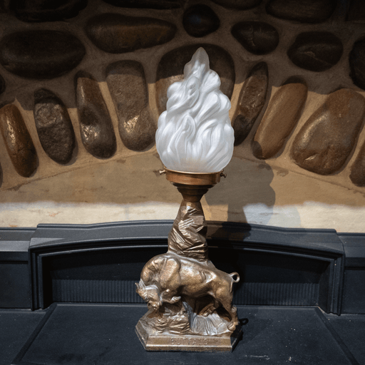 Vintage Cast Bronze Buffalo Lamp Collectibles MISC