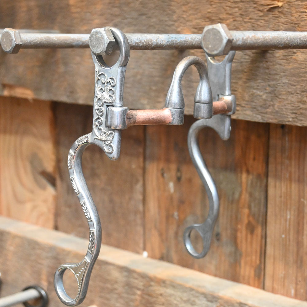 Josh Ownbey Cowboy Line - Hinge - Silver Mounted 8" Correction with Copper Bars Bit  JO157 Tack - Bits, Spurs & Curbs - Bits Josh Ownbey Cowboy Line   