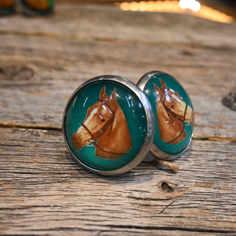 Vintage Western Bridled Rosettes with Bridled Horse Heads - Buttons _CA1046 Collectibles Teskeys   