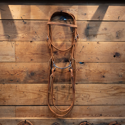 CHS Mormon Twisted Snaffle Bridle Rig Tack - Training Cow Horse Supply