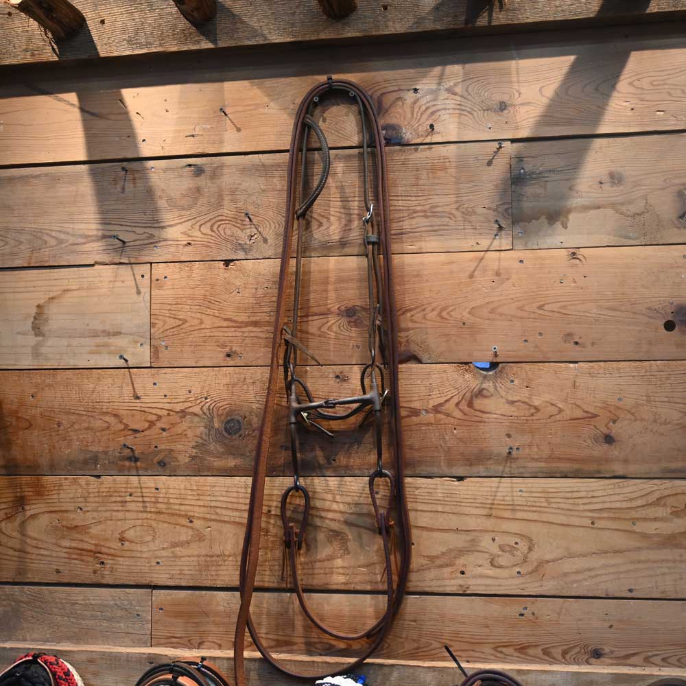 Smooth Hinge Shanked Snaffle Bridle Rig