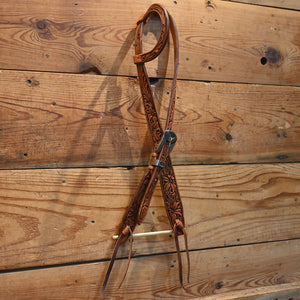 David Haslerig Handmade 3/4" Tooled Single Ear Headstall Tack - Headstalls David Haslerig