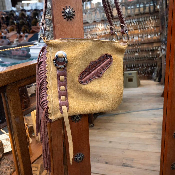 Handmade Tan Roughout Crossbody Chap Purse WOMEN - Accessories - Handbags Teskey's