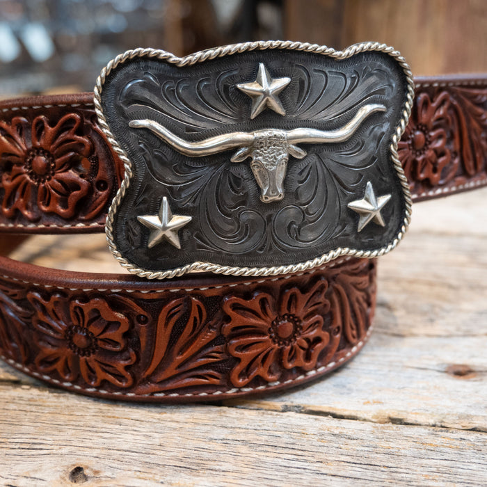 Scribner Longhorn & Stars Buckle