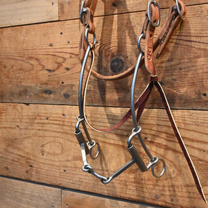 Cow Horse Supply Bridle - 3 Piece Square - Sliding Gag - Carter Todd Gag  CHS264 Tack - Training - Headgear Cow Horse Supply   