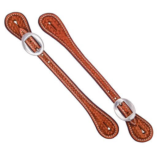 Teskey's Basketweave Straight Spur Straps Tack - Spur Straps Teskey's