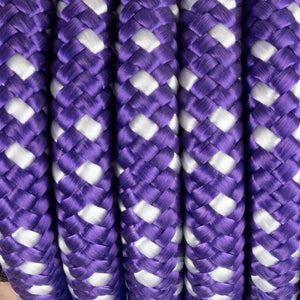 Cowboy Rope Halters with Lead -- Multiple Color Choice Tack - Halters & Leads - Combo Teskey's Purple/White  