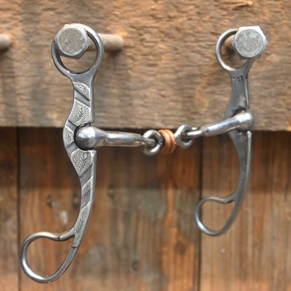 David Farkas Silver Mounted Smooth with Dogbone and Copper Rings Bit TI1073 Tack - Bits David Farkas   