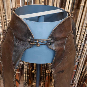 Cowboy Chaps -  Accented with Suit of Cards in Original Brass Dots _C457 Tack - Chaps & Chinks MISC   