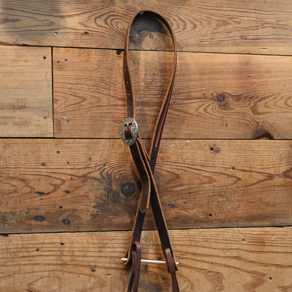 Handmade Split Ear Headstall accented with a silver headstall buckle - AAHT061 Tack - Headstalls TESKEY'S