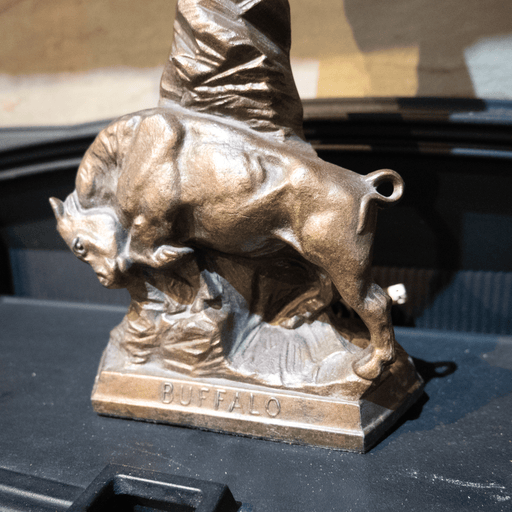 Vintage Cast Bronze Buffalo Lamp Collectibles MISC